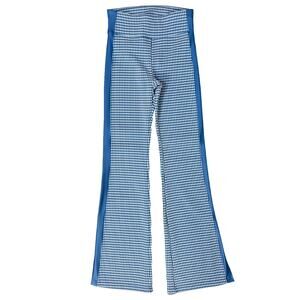 Koral Katylyn Redford Lapis Blue White Gingham High Rise Flare Pants size S